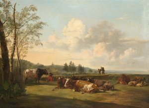 Paysage avec bétail